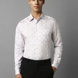 Louis Philippe Shine White Cotton Regular Fit Printed Shirt-image-18