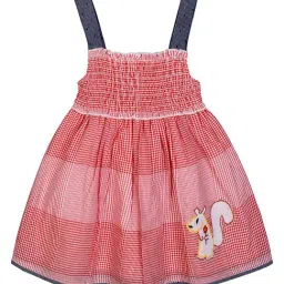 Budding Bees Kids Red Checks Dress-image-33