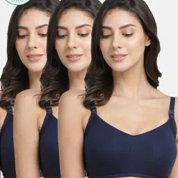 Inner Sense Navy Non Wired Padded Nursing Bra (Pack Of 3)-picture-33