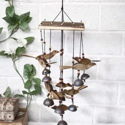 Unravel India Brown Bamboo Windchime - Set of 1-image-98
