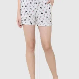Soie Grey Printed Night Shorts-image-3