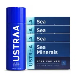 Ustraa Blue Deodorant & Deo Soap Sea Minerals (Pack of 4)-15