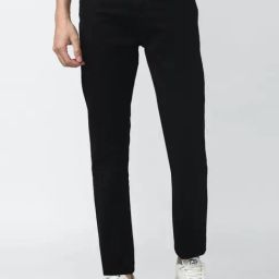 Peter England Jeans Black Cotton Slim Fit Jeans-picture-1