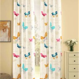 Urban Space Multicolor Cotton 7 Ft. Door Curtain With Stianless Steel Rings - Set of 2-image-52