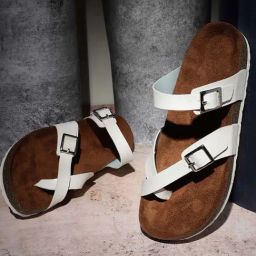 Mozafia Women's Ivory Toe Ring Sandals-picture-4