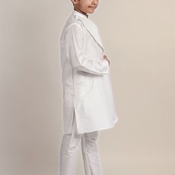 DEVOILER Boys Ethnic Motifs Panelled Dupion Silk Kurta with Pyjamas image 3
