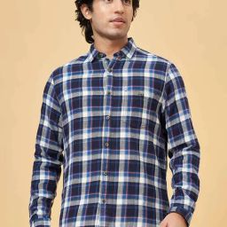 Sf Jeans By Pantaloons Indigo Cotton Slim Fit Checks Shirt-26