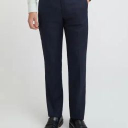 Park Avenue Blue Classic Fit Texture Trousers-image-20
