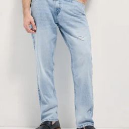 The Bear House Blue Cotton Relaxed Fit Distressed Jeans-image-82