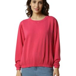 Allen Solly Pink Regular fit Solid Sweatshirts-image-28