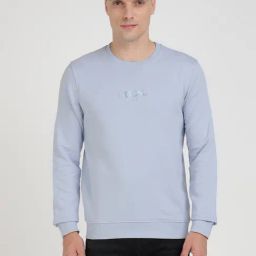 Guess Blue Regular Fit Solid Sweatshirt-picture-21