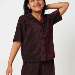VERO MODA GIRL Midnight Purple Shimmer Shirt-image-16