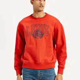 Levi's Red Cotton Relaxed Fit Logo Sweatshirt-image-52