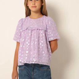 VERO MODA GIRL Lilac Shimmer Top-image-8