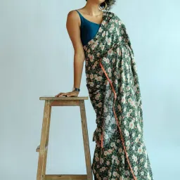 Suta Multicolored Printed Saree Without Blouse image 1