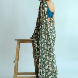 Suta Multicolored Printed Saree Without Blouse image 3