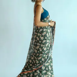 Suta Multicolored Printed Saree Without Blouse image 4