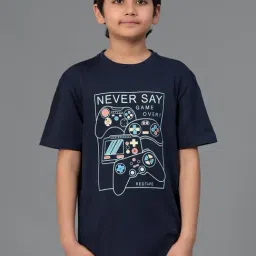 Red Tape Kids Unisex Navy Cotton Printed T-Shirt-image-11