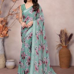 DIVASTRI Women Turquoise Blue Sarees-picture-30