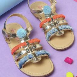 Aria Nica Kids Bling Gold & Blue Casual Sandals-image-71