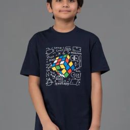 Red Tape Kids Unisex Navy Cotton Printed T-Shirt-image-90