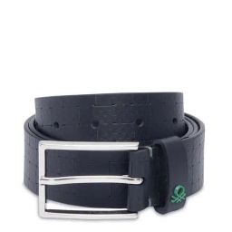 United Colors of Benetton Carrer Navy Leather Waist Belt For Men-image-75