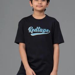 Red Tape Kids Unisex Black Cotton Printed T-Shirt-image-94