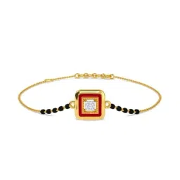 Kisna Diamond & Gold Jewellery Abella 14k Gold & Diamond Mangalsutra Bracelet for Women-picture-9