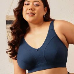 Clovia Blue Cotton Beginner's Bra-picture-19
