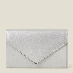 Accessorize London Silver PU Envelope Clutch-14