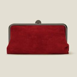 Accessorize London Red SuedeBox Clutch-25