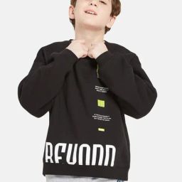Octave Kids Black Graphic Print Full Sleeves Sweatshirt-image-25