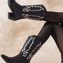 Peach Flores Women's Grace Black Cowboy Boots-image-23