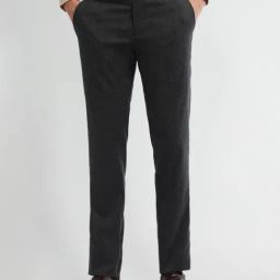 Arrow Black Slim Fit Self Pattern Trousers-picture-5