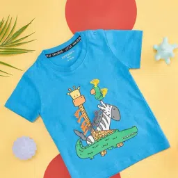 Pantaloons Baby Dresden Blue Cotton Printed T-Shirt-picture-1