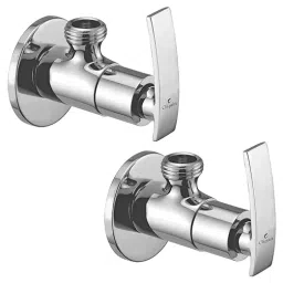 Cliquin Orchid Brass Wall Mount Chrome Finish Angle Valve with Wall Flange (Pack of 2 Pcs)-image-14