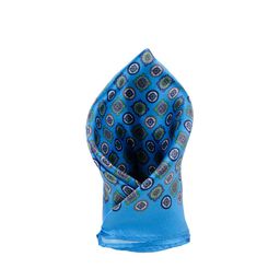 Tossido Blue Printed Silk Pocket Square-image-63