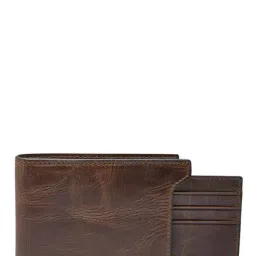 Fossil Dark Brown Distressed Leather Bi-Fold Wallet-28
