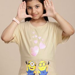 Kids Ville Girls Printed Pure Cotton Tshirts-image-52