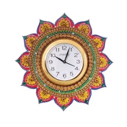 eCraftIndia KWC602 Sublime and Decorative Papier-Mache Wooden Handcrafted Wall Clock-image-49
