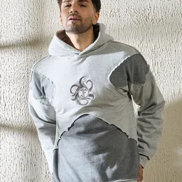 FUGAZEE Men Colourblocked Hooded Cotton Sweatshirt-image-6