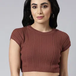 SHOWOFFFF Women Ribbed Crop Top-image-31