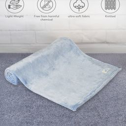 Mi Arcus Flurry Knitted Blanket - Light Blue-image-97