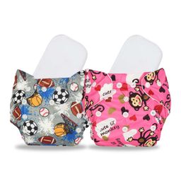 Chinmay Cute Prints Freesize Reusable Washable Adjustable Snap Buttons Cloth Diaper With Wet Free Insert Pads Set Of 2 (Color & Print May Vary)-4