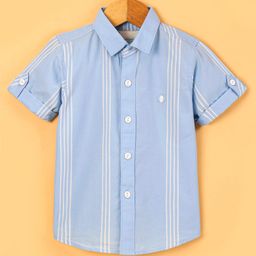 Jash Kids Cotton Full Sleeves Shirt Striped - Blue-image-54
