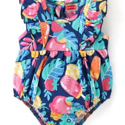 Babyhug 100% Cotton Knit Frill Sleeves Onesie with Ice Cream Print - Multicolour-image-105