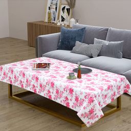 Dakshya Industries PVC Rectangle 4 Seater Table Cover - Pink-picture-49