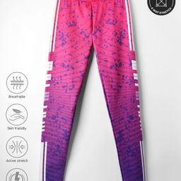 Pine Active Full Length Super Stretch Abstract Printed Leggings - Pink-image-59