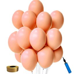 Decor Mantra Pastel Color MetalicBalloons with Manual Hand Balloon Pump for Birthday Party Decoration and Baby Shower Celebartion - Orange - Pack of 52-7