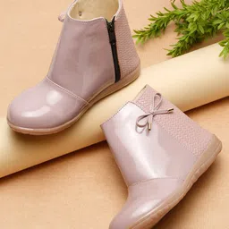 Tiny Bugs Animal Designed Ankle Length Boots - Purple-picture-28
